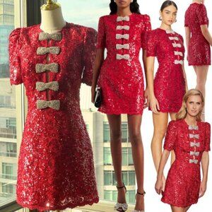 🆕 REBECCA VALLANCE 🧿 NWOT x Nicky Hilton Leyla Short Sleeve Mini Dress, Sz US2